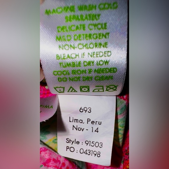 Lilly Pulitzer Palmetto Dress Pima Cotton Womens XSmall Pink Green Flamingo - Picture 10 of 10